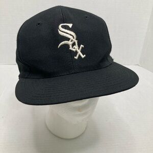 Vintage Chicago White Sox Hat Cap Snapback Black Twins Enterprise Baseball 90s